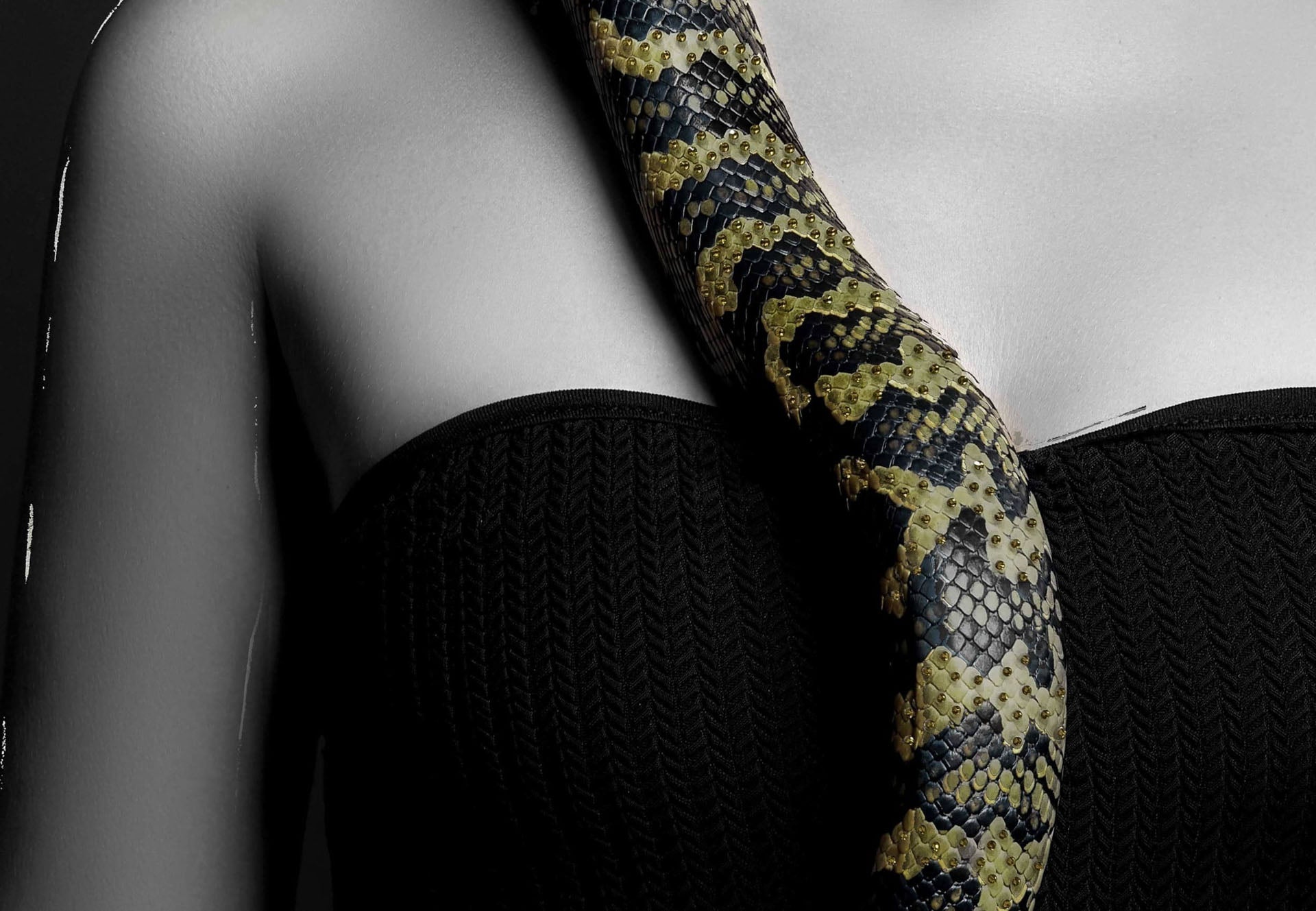 Mural framed Lady with snake 80x120cm