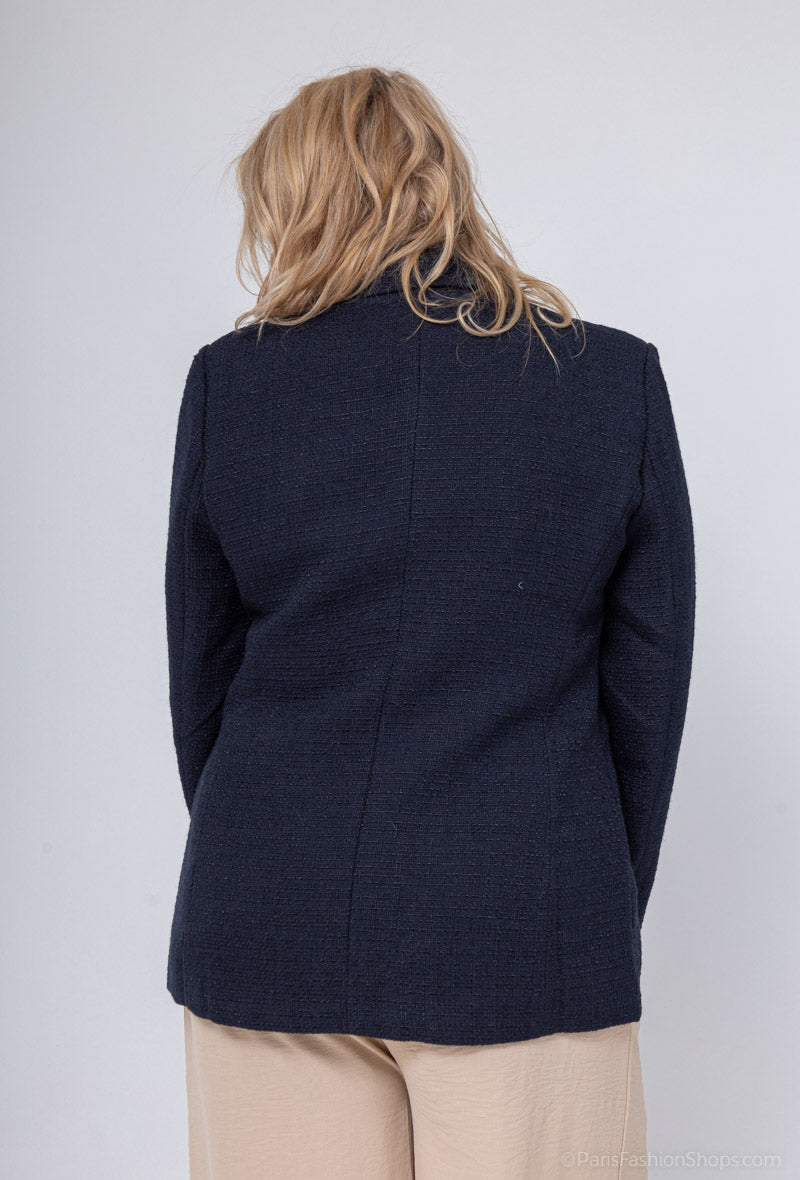 Plus size tweed blazer