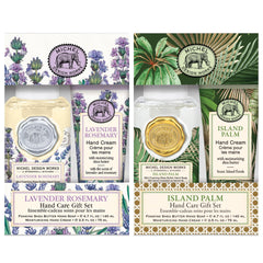Michel Design Works Gavesæt Mix 3 Lavendel / 3 Island Palm skumsæbe og håndcreme