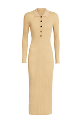 Strikket kjole med guldknapper by Livia