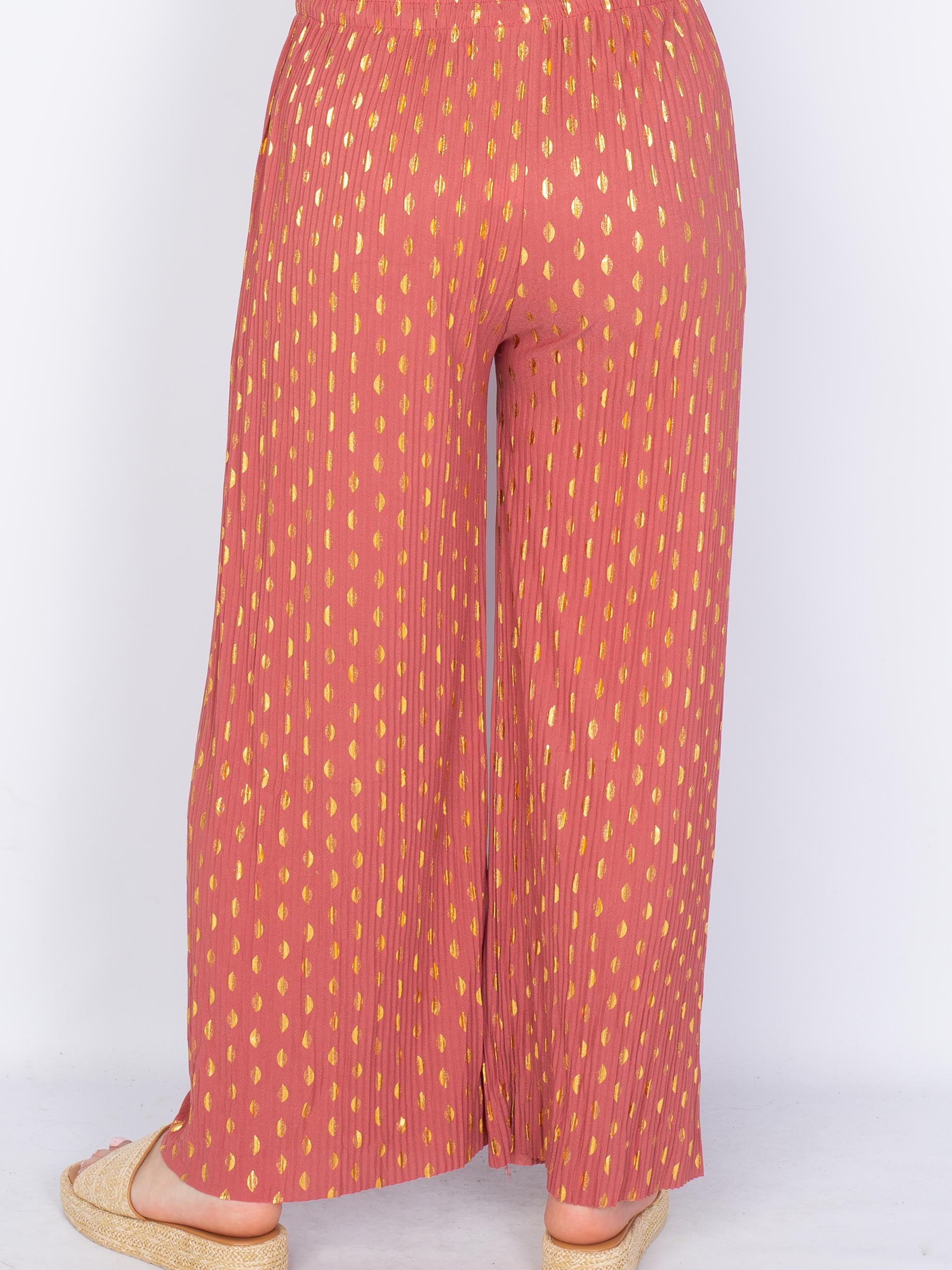 Plissé viddebukser guld/sølv - by Krone 1