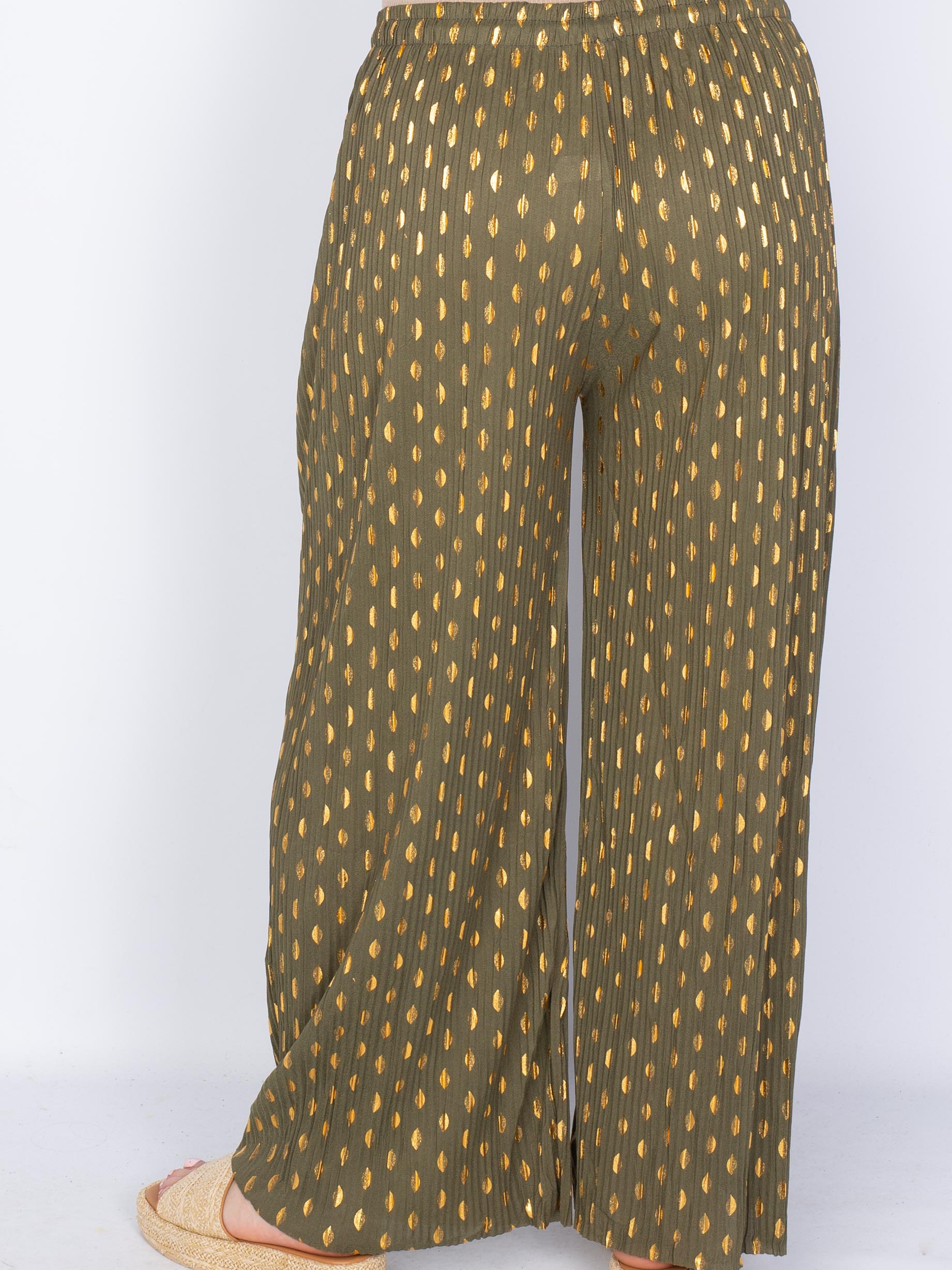 Plissé viddebukser guld/sølv - by Krone 1