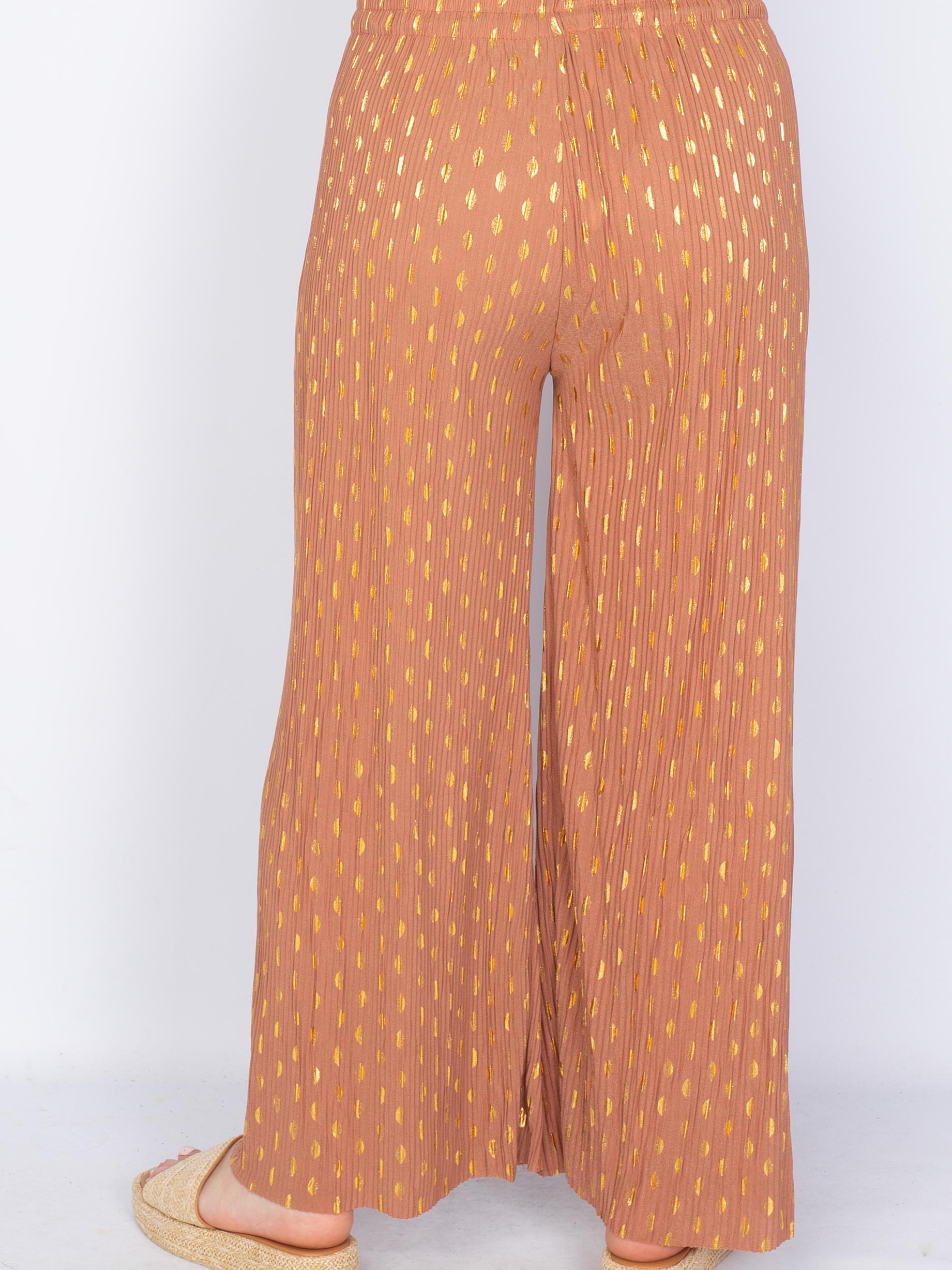 Plissé viddebukser guld/sølv - by Krone 1