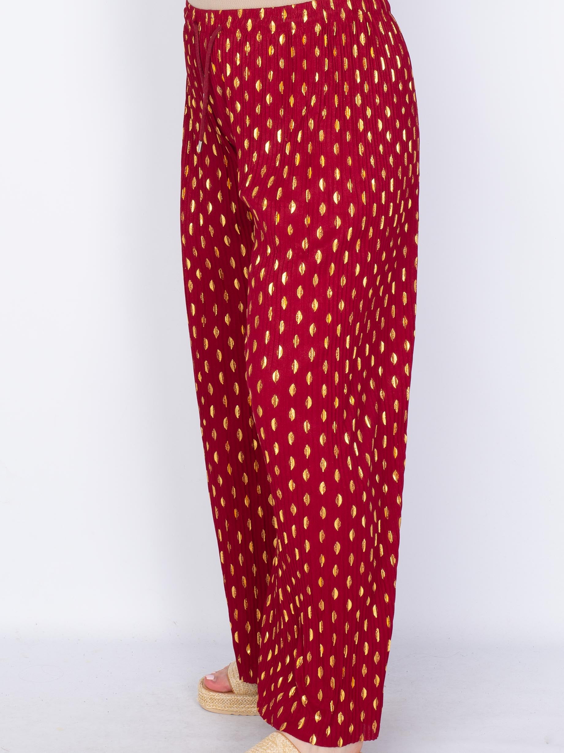 Plissé viddebukser guld/sølv - by Krone 1