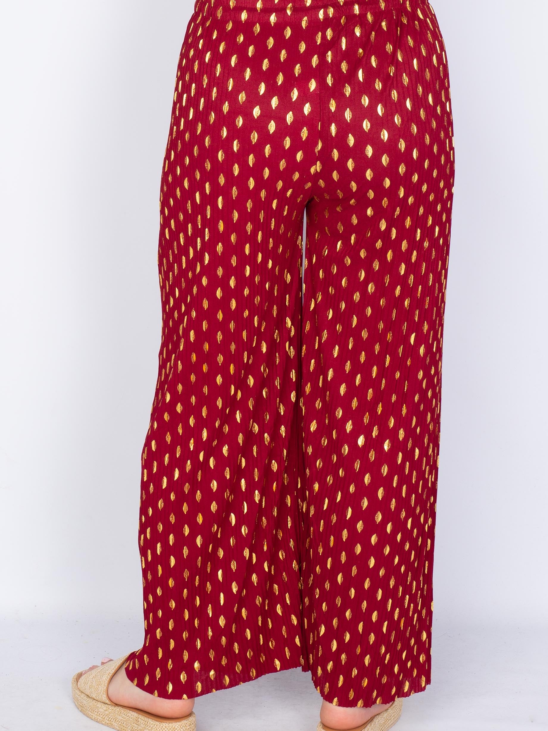 Plissé viddebukser guld/sølv - by Krone 1