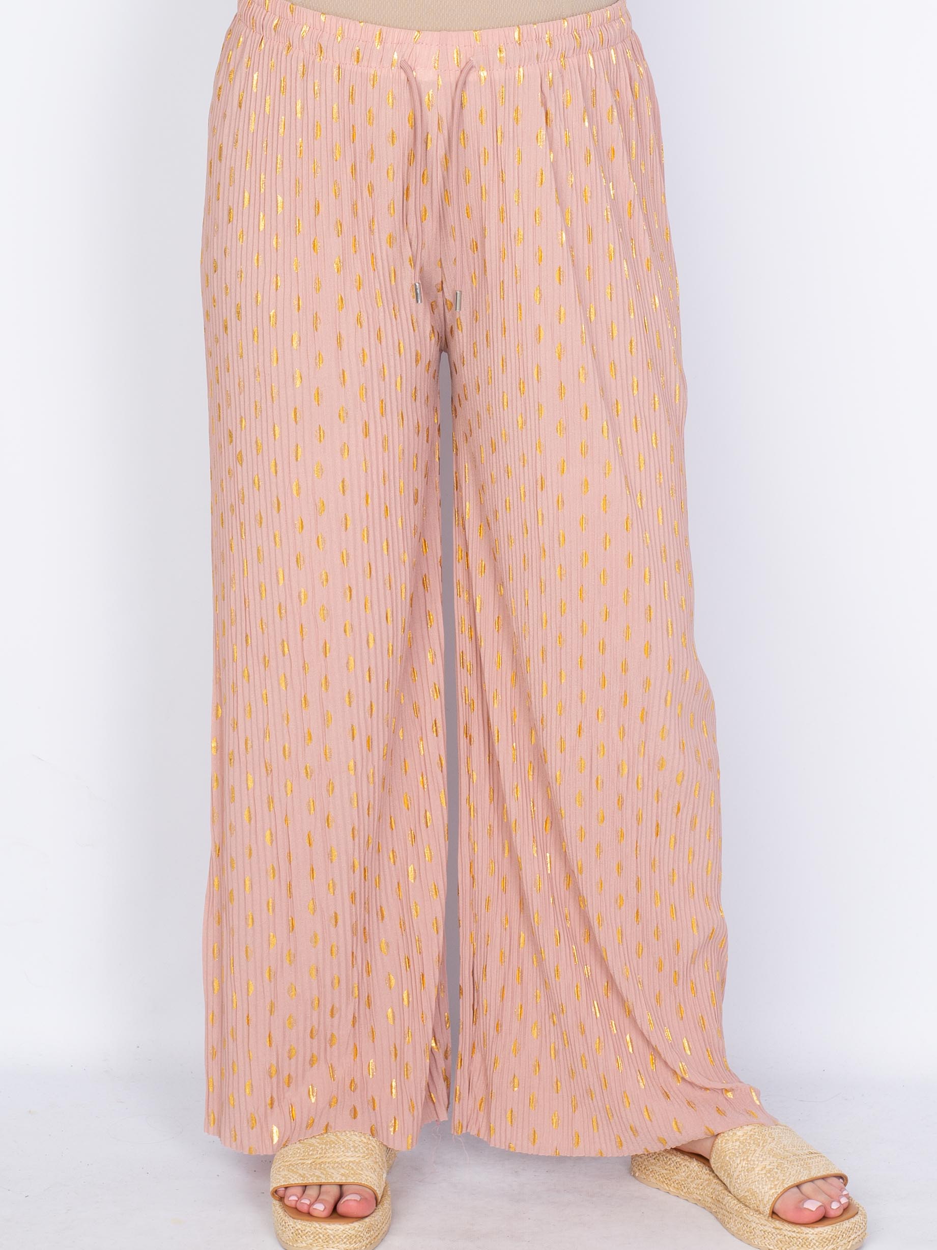 Plissé viddebukser guld/sølv - by Krone 1