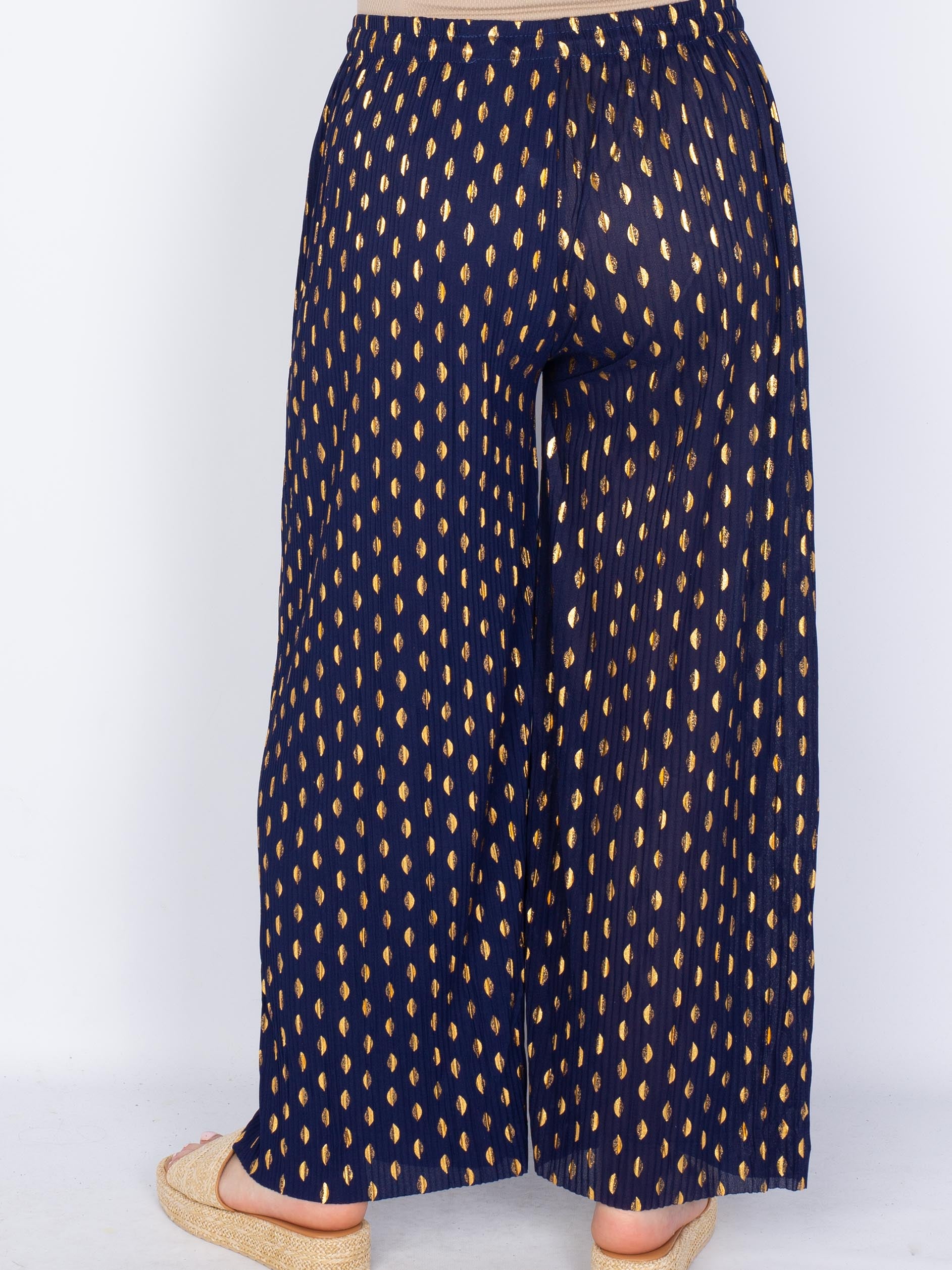 Plissé viddebukser guld/sølv - by Krone 1