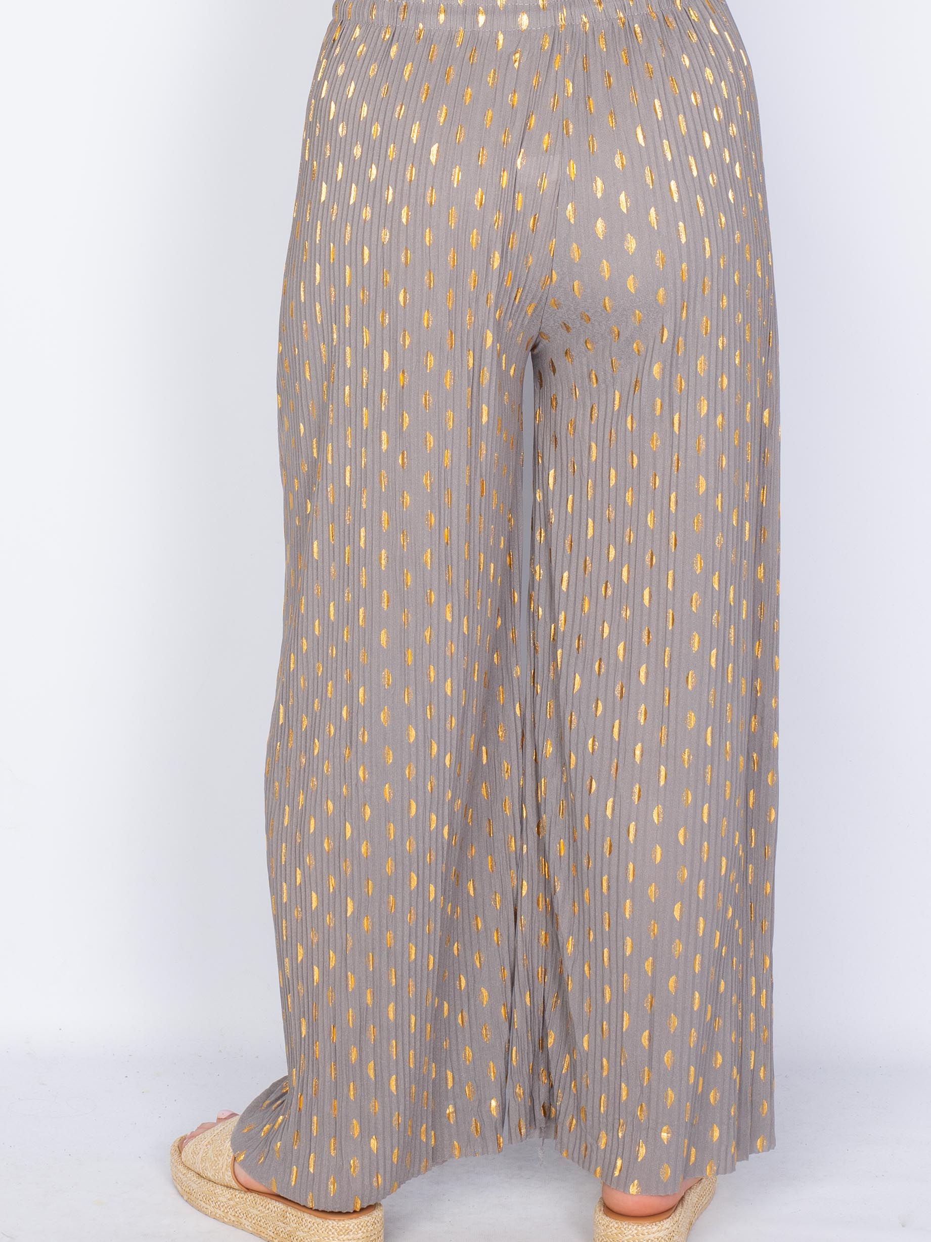 Plissé viddebukser guld/sølv - by Krone 1