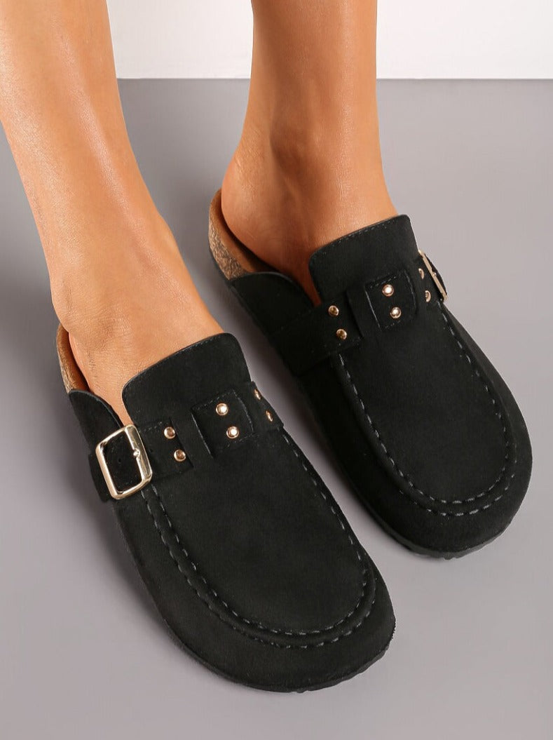 Slip on sko med guld studs