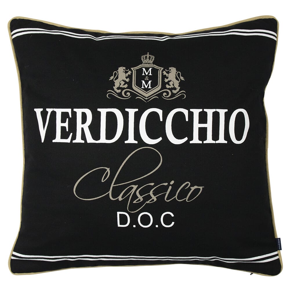 Pude Verdicchio design sort 50 x 50 cm