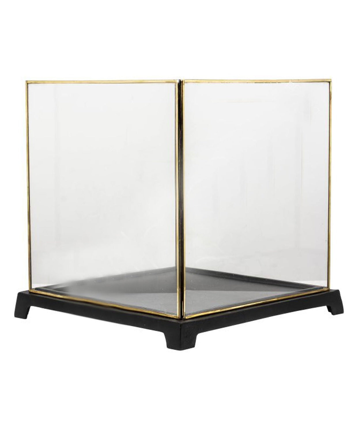 Display box black glass ALU/BRAss 23x23x23