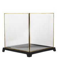 Display box black glass ALU/BRAss 23x23x23