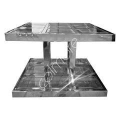 Side table glass SS polished 55x55x45