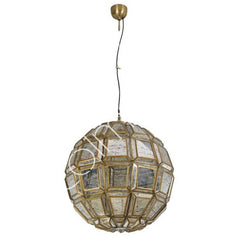 Loftslampe med spejl antique glas 37x37x44cm