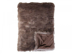 Plaid i imiteret skind 180x150 cm antique chokolade