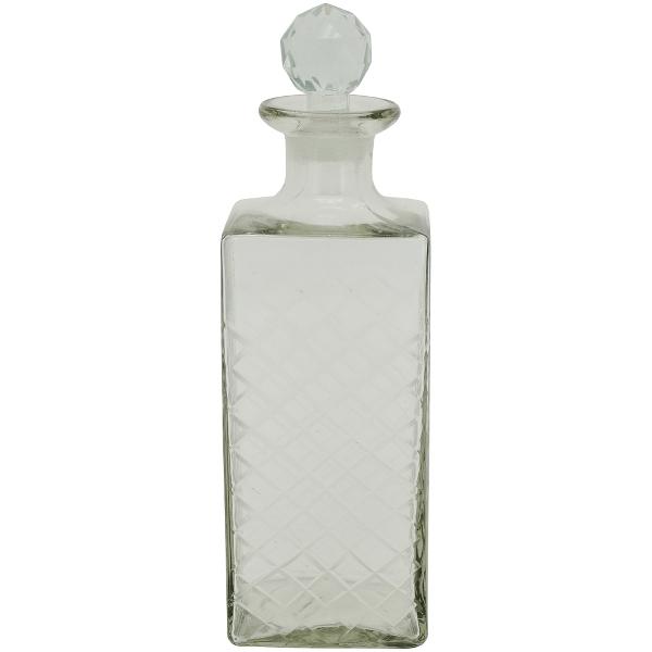 Glaskaraffel diamantmønster, Glas, 8,5x8,5x26 cm