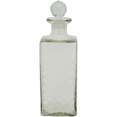 Glaskaraffel diamantmønster, Glas, 8,5x8,5x26 cm