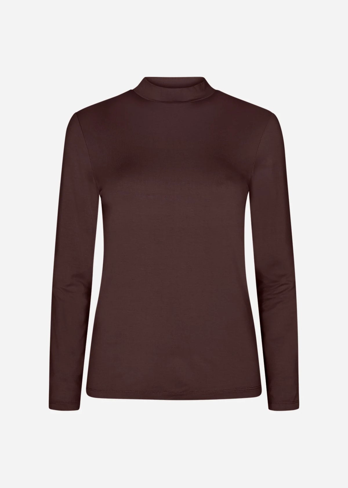 Soyaconcept basic bluse m. høj hals brun