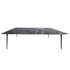Dining table strip parq. brown red.wood IR
