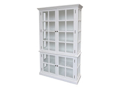 Vitrineskab m. 4 låger/hylder 196x120x40 cm hvid