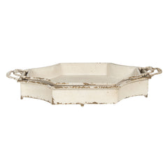 Hvide rustikke serveringsfade (sæt af 2) 61x38x10 / 55x32x8 cm