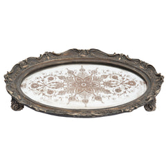 Oval spejlbakke i gammel stil