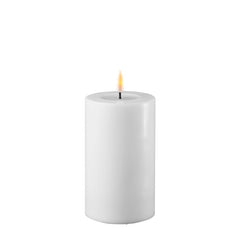 Hvide Indendørs Bloklys 12,5x7,5 cm Realistisk LED lys med lang batteritid