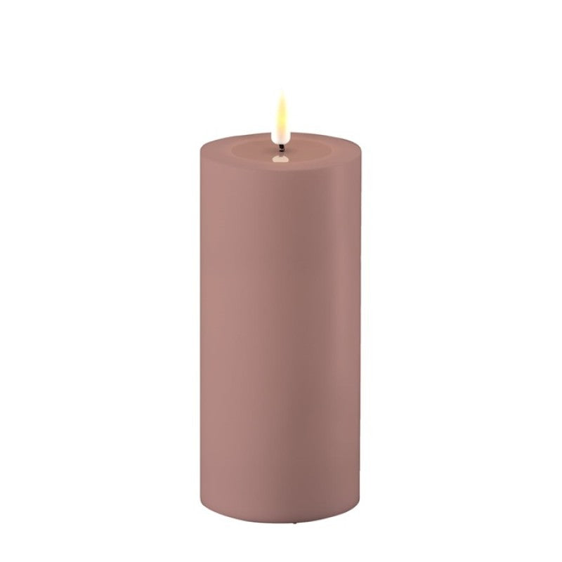 Støvet Rosa Udendørs Bloklys H15/Ø7,5 cm