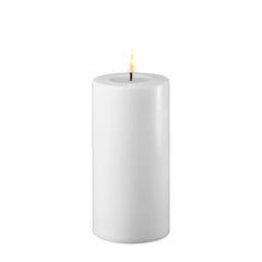 Hvide Indendørs Bloklys 15x7,5 cm Realistisk LED lys med lang batteritid