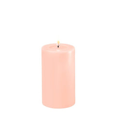 Lys Rosa indendørs Bloklys H12,5/Ø7,5 cm