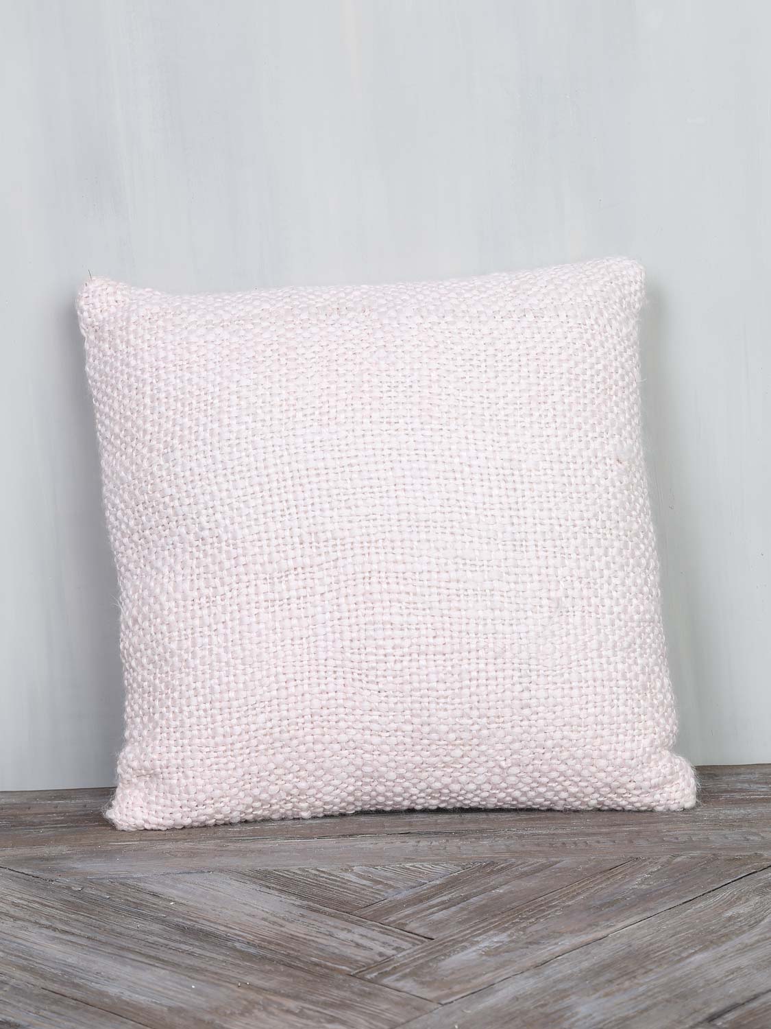 Strikket pude 45x45 cm rosa