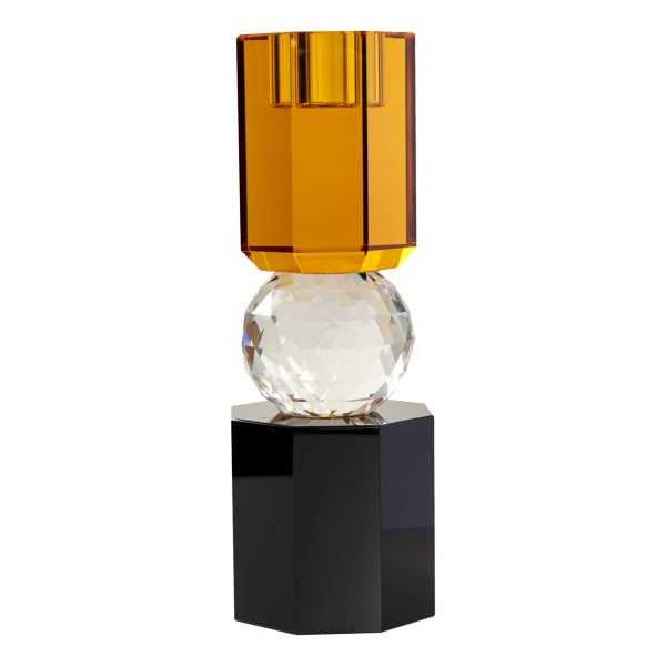 Krystal stage sort/klar/rav 19x7x7 cm