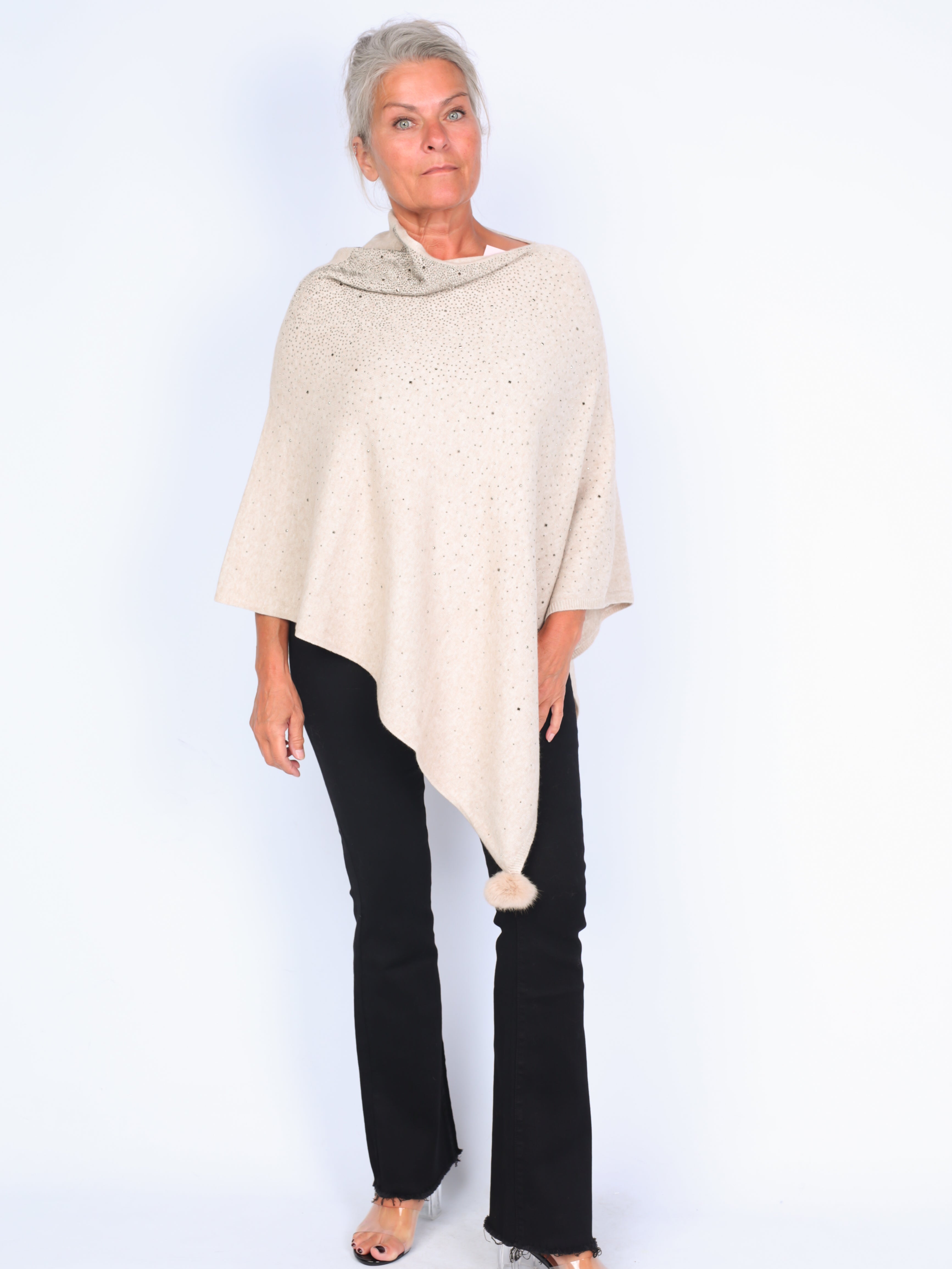 Krone 1 poncho med bling