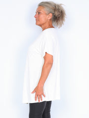 Noen t-shirt m. v-hals creme