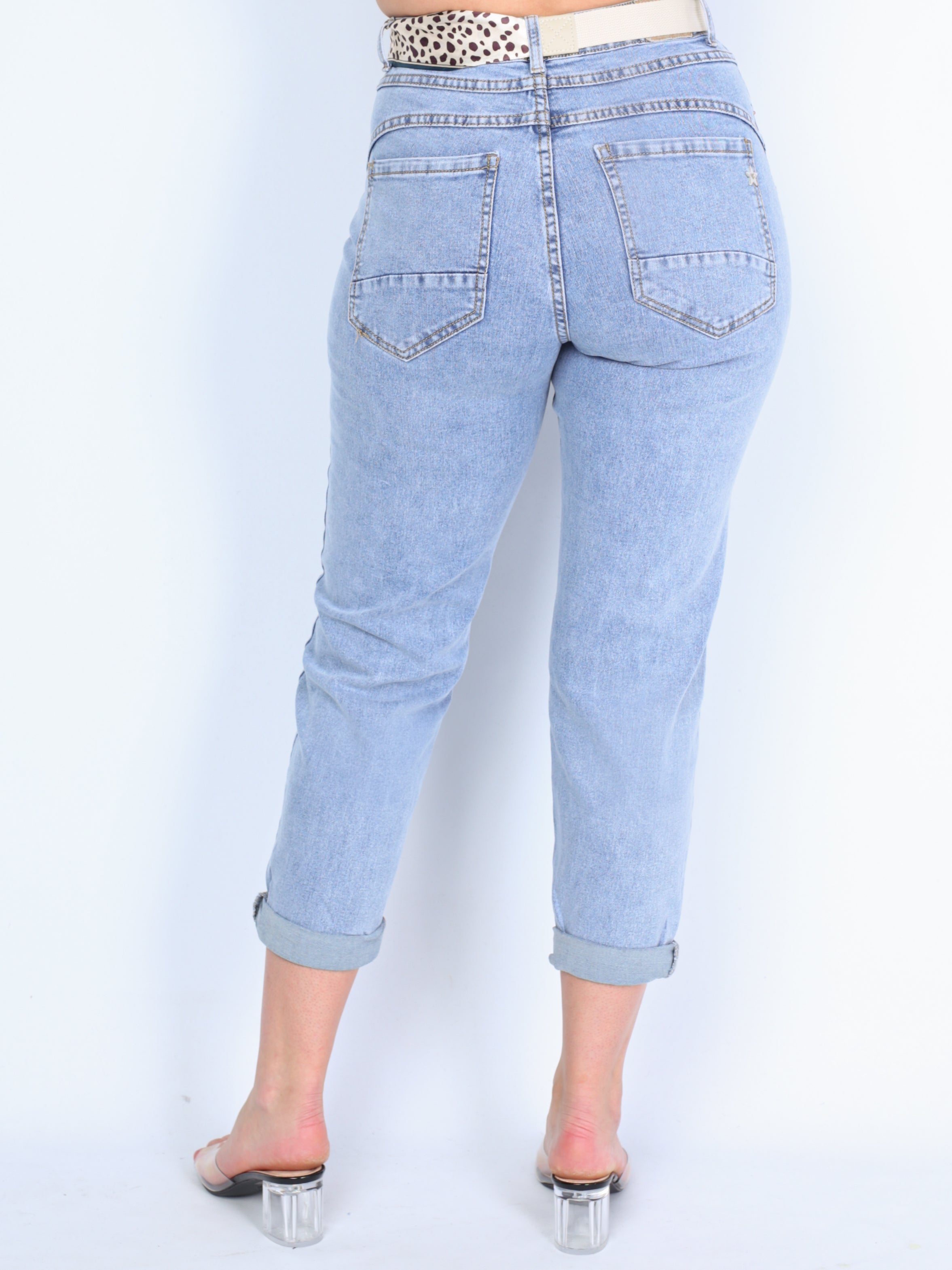 Karostar jeans m. bælte dyreprint