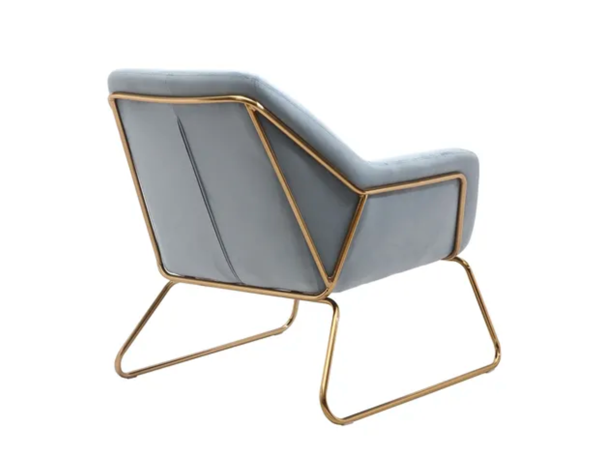 Lyseblå lænestol med guld ben 76×79×60 cm
