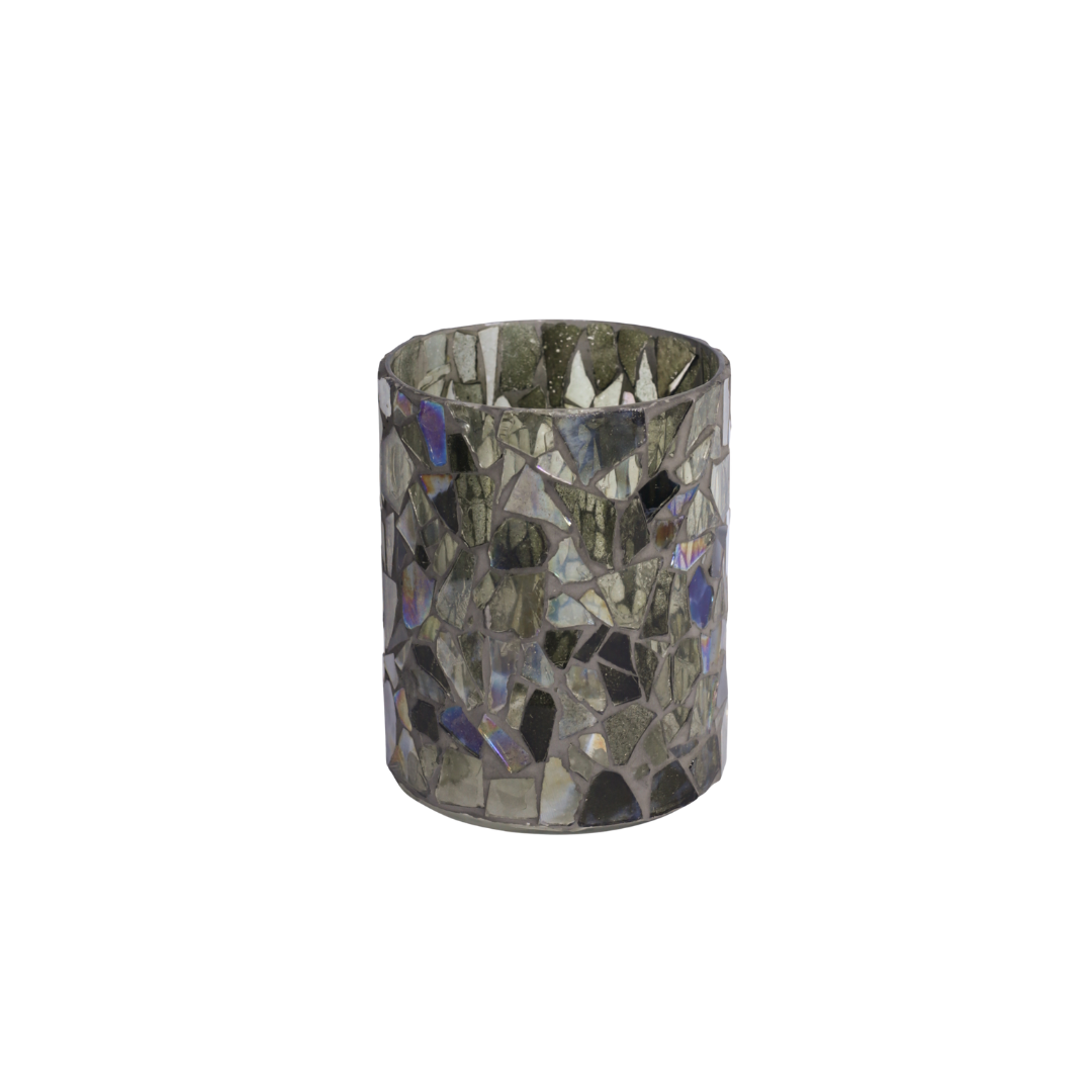 Mosaik lysestage mellem Ø11xH13,5 cm