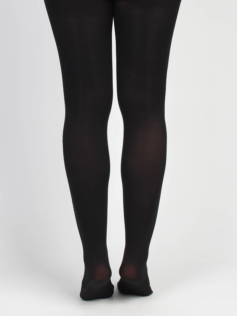 Abia - Sorte Nylonstrømper Med Sorte Sten - Krone 1