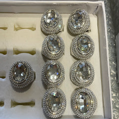 Bling ring oval stor sten
