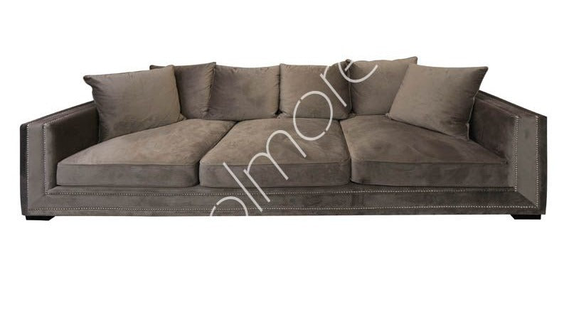 Sofa Venice taupe velour 250x106x64cm - MÅ IKKE SÆTTES NED