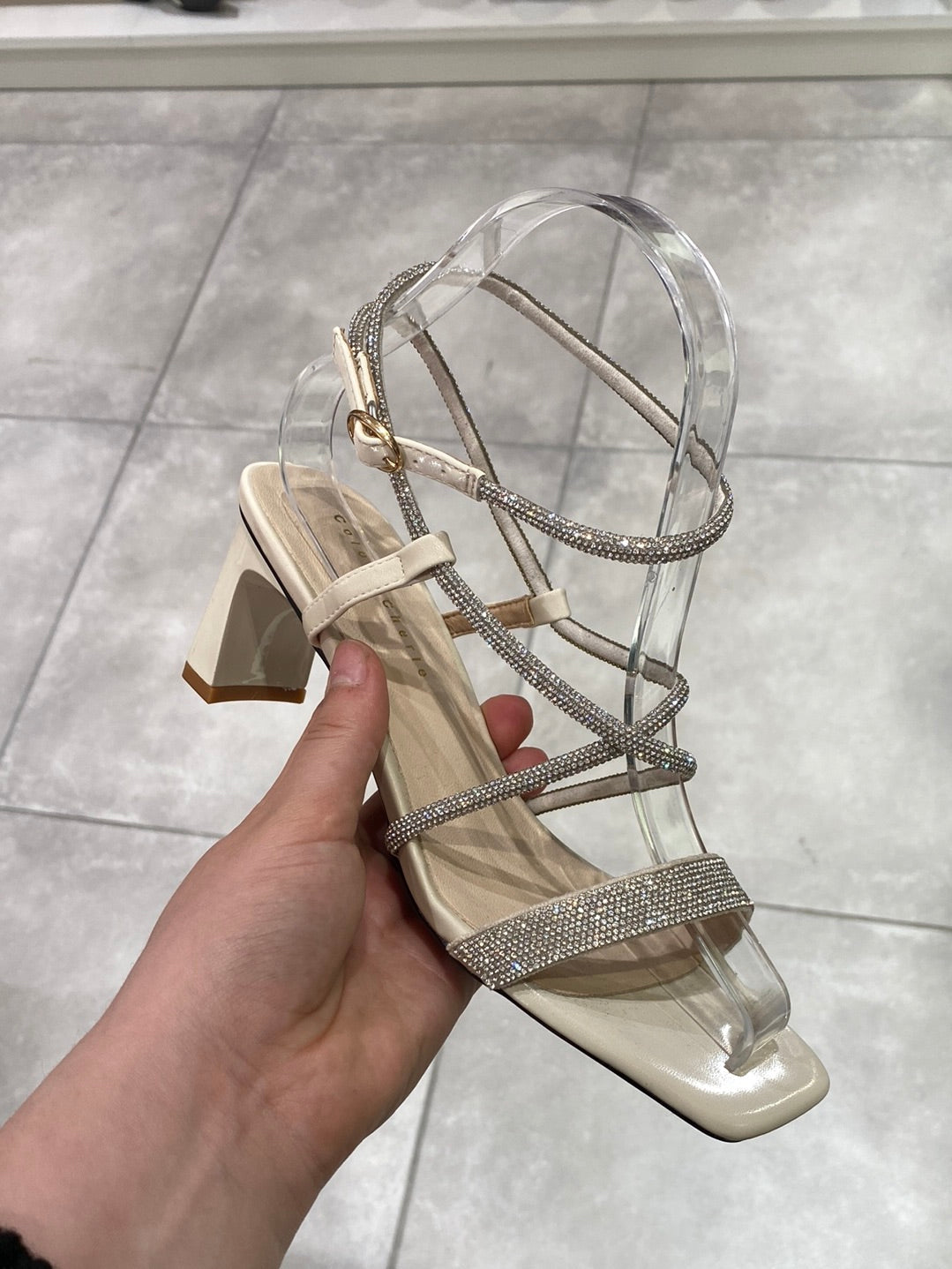 Sandaler m. bling og lille hæl criss