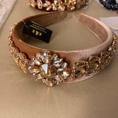 Hårbånd med bling beige