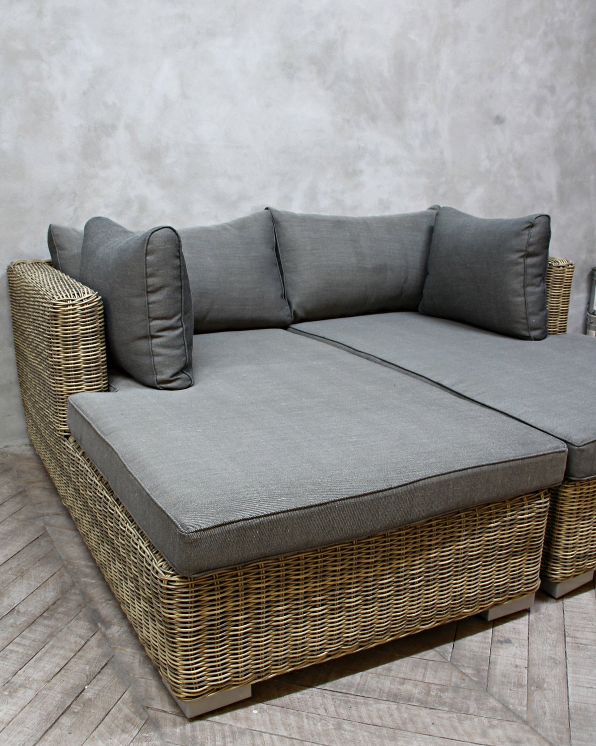 Lazice Loungesofa 2 delt, Grå, Flet