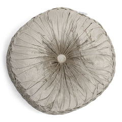 Cushion Velvet Smock Beige 40x40 cm Elegant Rund Velourpude